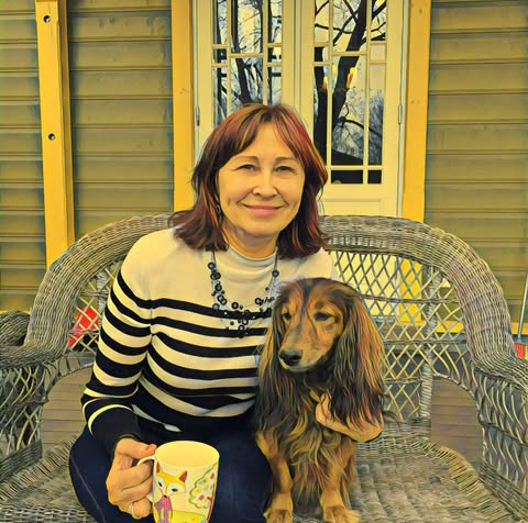 Mirje koos lemmikuga